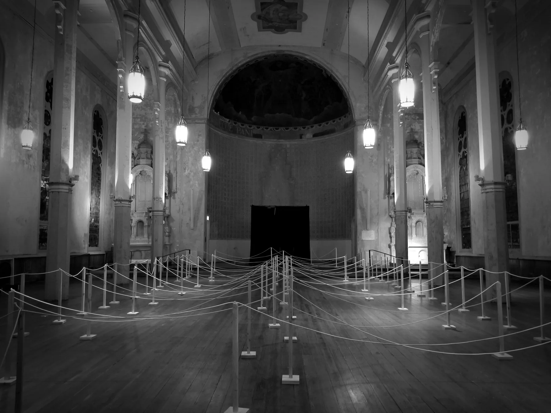 Queue installation inside the Peter and Paul Church